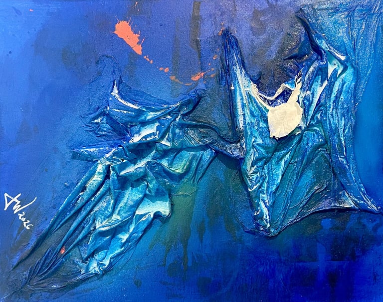 Abstract artwork showing material intervention